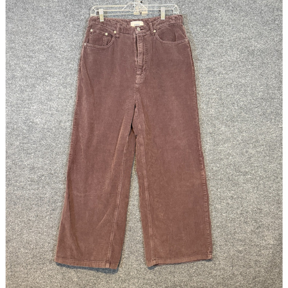 BDG Urban Outfitters Pants Womens 31 Brown Corduroy High Wide Straight Casual - Picture 1 of 12